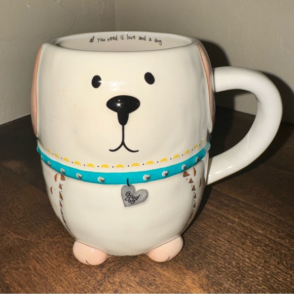 Natural Life, Folk Dog Mug; all you need is love and a dog!! - Picture 1 of 9
